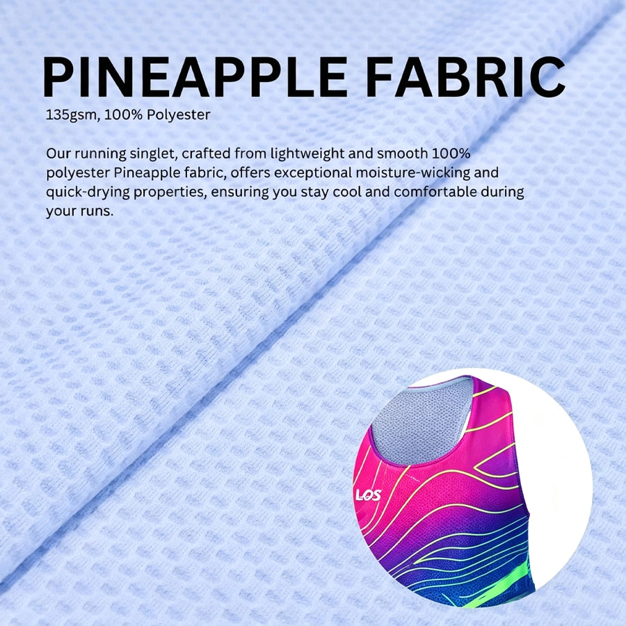 Wavestripes Neon Running Singlet