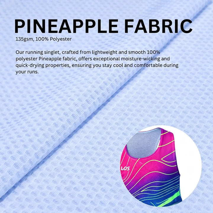 Wavestripes Neon Running Singlet