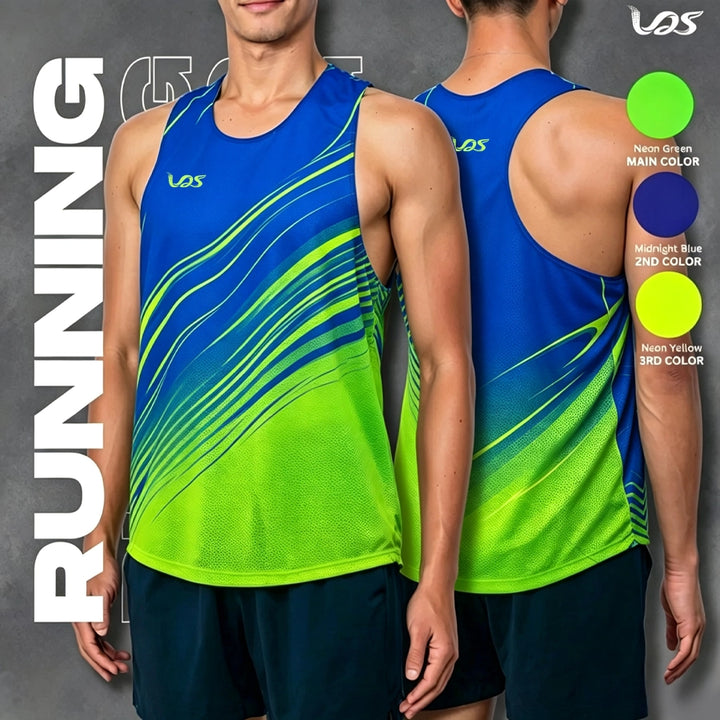 BlazeStripe Neon Running Singlet