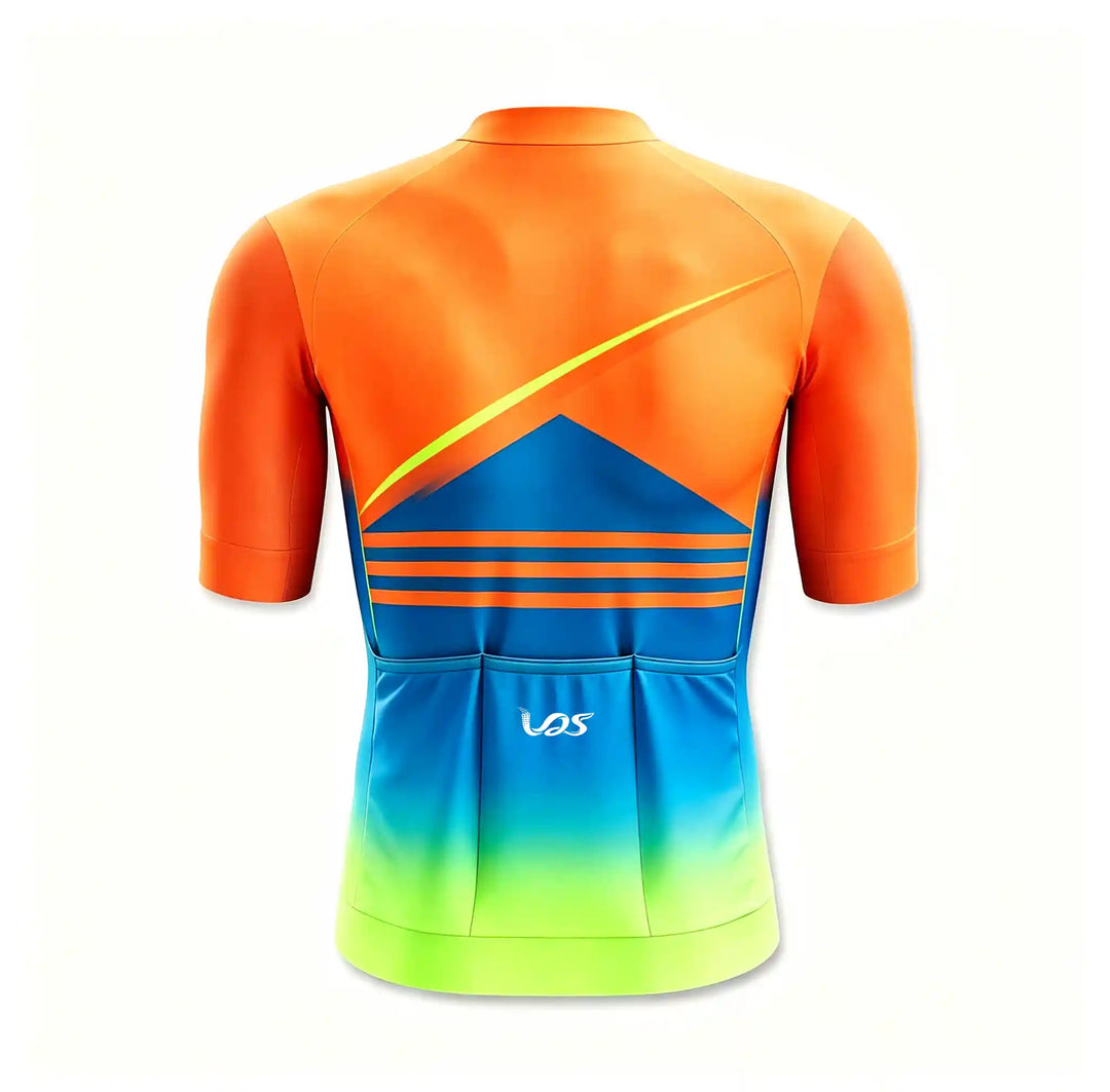 Cyan Opaque Seamless Cycling Jersey