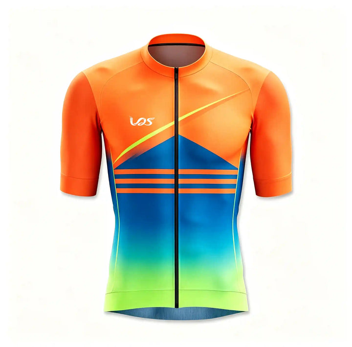 Cyan Opaque Seamless Cycling Jersey